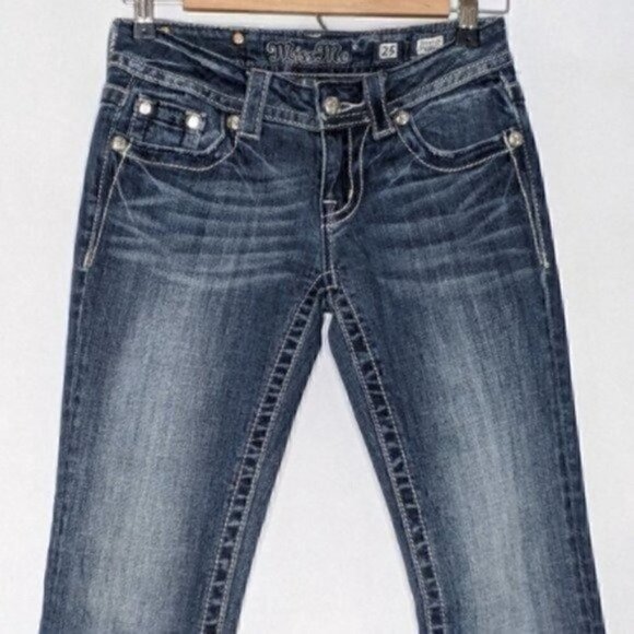 MISS ME Jeans BOOTCUT Fleu De Lis - Picture 6 of 9